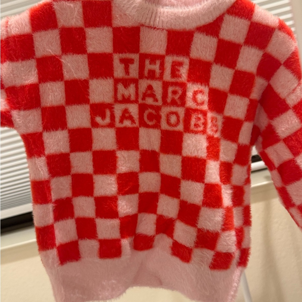 Little Marc Jacobs Red and Pink Checkered Sweater Size 6